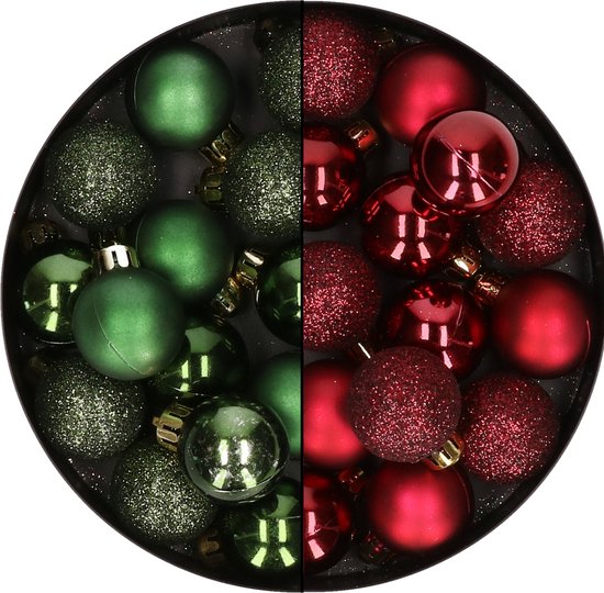 Lot De 49 Boules De Noël Incassables De 3 Cm - Mini Boules De Noël À Paillettes Pour Décoration De Sapin De Noël (Vert, - Maison