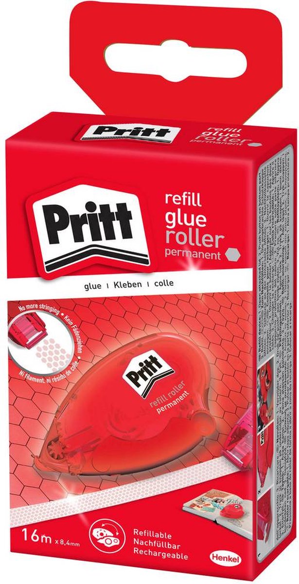 Pritt Refill Roller Permanent 16 m Hanging Box | Voor Nauwkeurig en Gemakkelijk Corrigeren. - Pritt