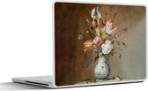 Laptop sticker - 15.6 inch - Oude meesters - Bloemen - Balthasar van der Ast - 36x27,5cm - Laptopstickers - Laptop skin - Cover