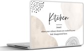 Laptop sticker - 17.3 inch - Spreuken - Keuken definitie - Quotes - Kitchen - Woordenboek - 40x30cm - Laptopstickers - Laptop skin - Cover