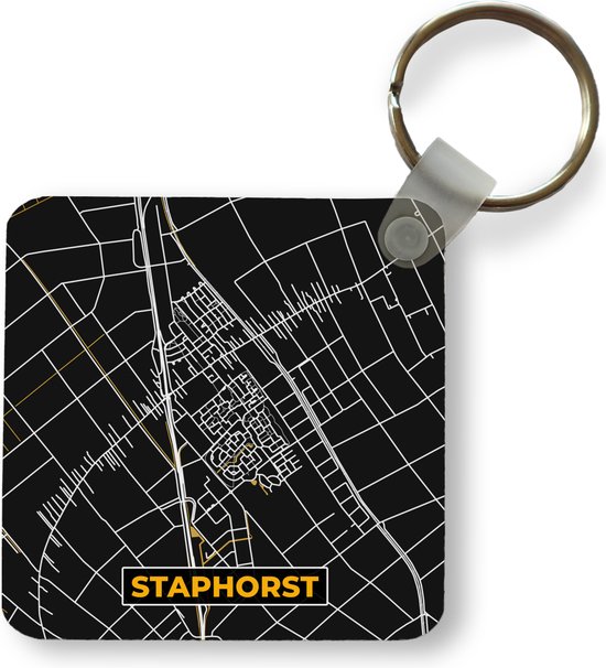 Sleutelhanger - Uitdeelcadeautjes - Staphorst - Plattegrond - Kaart - Goud - Stadskaart - Plastic