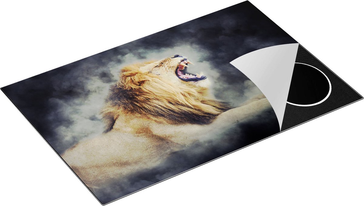 Chefcare Inductie Beschermer Brullende Leeuw - 78x52 cm - Afdekplaat Inductie - Kookplaat Beschermer - Inductie Mat