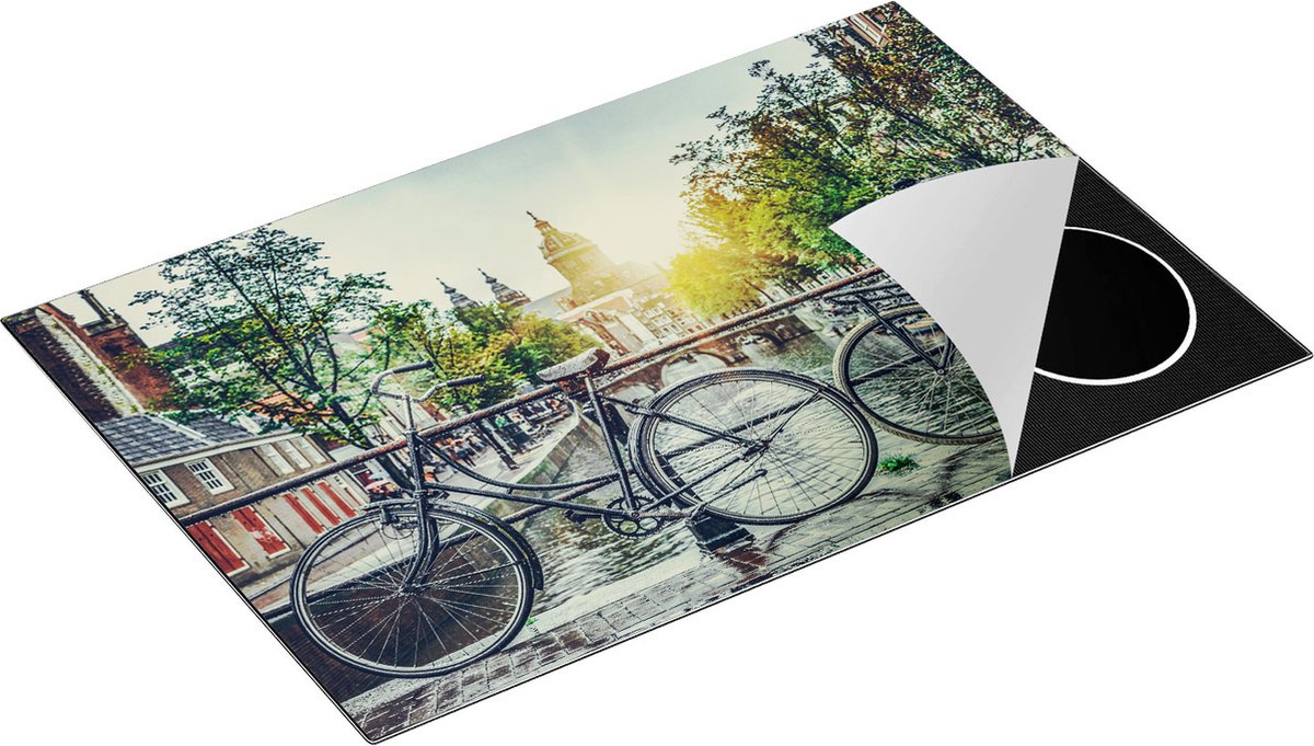 Chefcare Inductie Beschermer Amsterdamse Brug bij een Gracht met Zonsondergang - 81,2x52 cm - Afdekplaat Inductie - Kookplaat Beschermer - Inductie Mat
