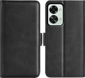 OnePlus Nord 2T Hoesje - MobyDefend Luxe Wallet Book Case (Sluiting Zijkant) - Zwart - GSM Hoesje - Telefoonhoesje Geschikt Voor OnePlus Nord 2T