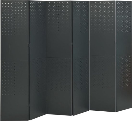 Kamerschermen 2 st met 6 panelen 240x180 cm staal antraciet