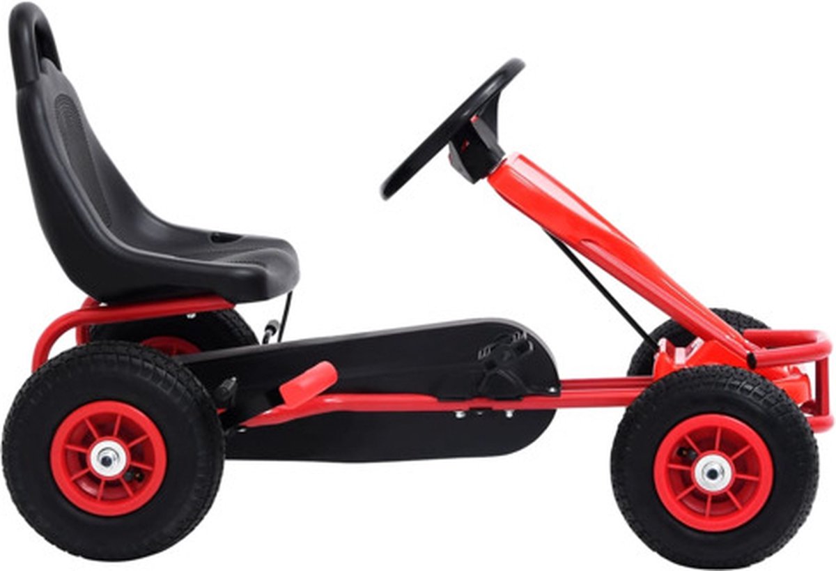 vidaXL Skelter met pedalen en pneumatische banden rood — afbeelding 5