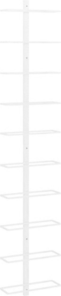 vidaXL - Wijnrek - voor - 10 - flessen - wandmontage - metaal - wit