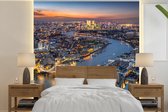 Behang - Fotobehang Zonsopkomst - Londen - Skyline - Breedte 350 cm x hoogte 350 cm
