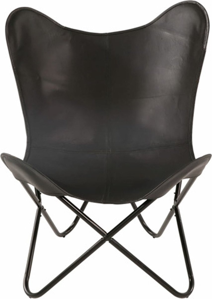 Lesli Living Vlinderstoel Buffalo 75x75x87 cm zwart