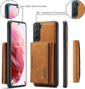 Samsung Galaxy S22 Plus | Étui en cuir pour téléphone | Couverture verso | Porte-cartes | Brun cognac