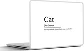 Laptop sticker - 15.6 inch - Quotes - Huisdieren - Cat - Spreuken - Woordenboek - Kat definitie - 36x27,5cm - Laptopstickers - Laptop skin - Cover