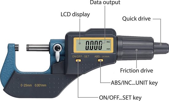 Video's over Wat is High Accuracy Digital Display Micrometer Precision Industrial Mechanical Tool for Outer Diameter Measurement