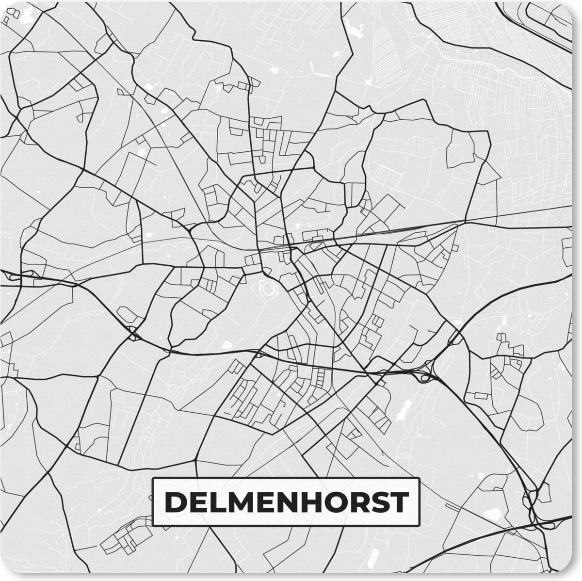 Muismat 30x30 cm - Mousepad Delmenhorst - Kaart - Plattegrond - Stadskaart - Duitsland - Muismatten - Stadskaart