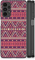 Leuk TPU Backcase Geschikt voor Samsung Galaxy A13 4G Telefoonhoesje met Zwarte rand Aztec Purple