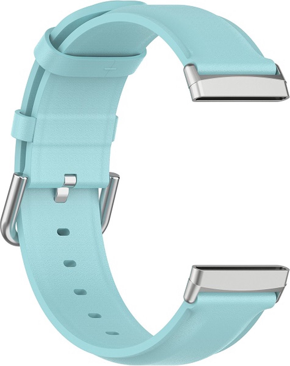 Luxe Tailed Leren Bandje Geschikt Voor Fitbit Versa 3, Sense - Lichtblauw