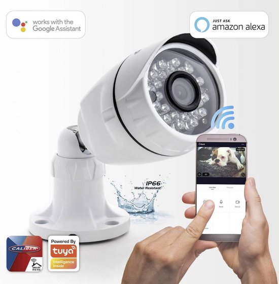 Beveiligingscamera Buiten - Buitencamera met nachtzicht - Robuuste Bewakingscamera - IP Camera - Wifi - Full HD 1080P - Werkt met Tuya App en Google Home - Waterbestendig (HWC401) van Hombli — afbeelding 4