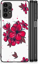 Telefoon Hoesje Geschikt voor Samsung Galaxy A13 4G Foto hoesje met Zwarte rand Blossom Red