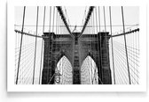 Walljar - New York - Brooklyn Bridge - Zwart wit poster