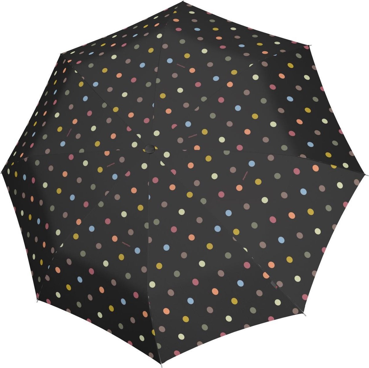 Reisenthel Umbrella Pocket Duomatic Opvouwbare Paraplu - ø 97 cm - Dots Zwart