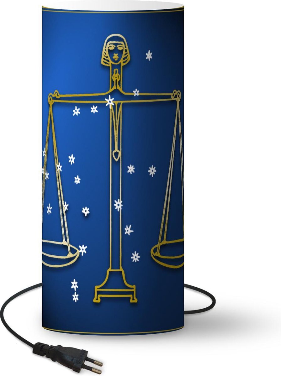 Lamp - Nachtlampje - Tafellamp slaapkamer - Weegschaal - Sterren - Sterrenbeeld - 70 cm hoog - Ø29.6 cm - Inclusief LED lamp
