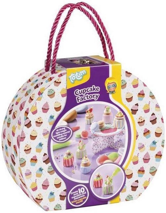 Totum Cupcake Factory knutselkoffer bakkerij - creatief speelgoed cupcakes en macarons foam dough