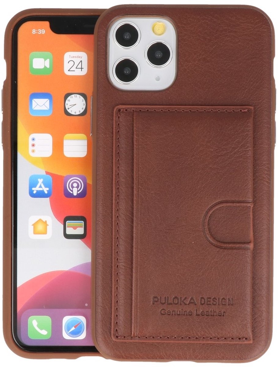 PULOKA Backcover Hardcase Hoesje - Hoesje Geschikt voor iPhone 11 Pro - Bruin