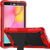 Voor Samsung Galaxy Tab A 8.0 2019 siliconen + pc schokbestendige beschermhoes met houder (rood + zwart)