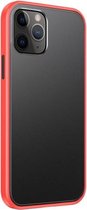 Skin Feel Frosted PC + TPU schokbestendig hoesje met kleurknop voor iPhone 12 Pro Max (rood)