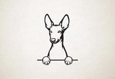 Cirneco dell Etna - hond met pootjes - XS - 27x21cm - Zwart - wanddecoratie