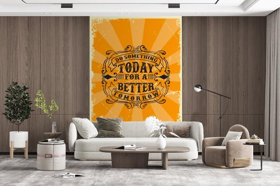 Papier peint - Papiers Papier peint photo Vintage - Design - Texte - Largeur 155 cm x Hauteur 240 cm