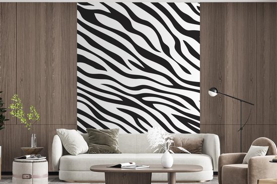 Papier peint - Papiers Papier peint photo Motifs - Zebra - Zwart - Wit - Largeur 190 cm x Hauteur 260 cm