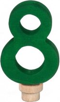 verjaardagscijfer 8 ringplug 7 cm groen