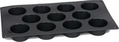 mini-muffinvorm 29 x 17 cm siliconen zwart 11 vakken