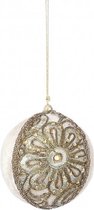 kerstbal ornament rond 10 cm wit