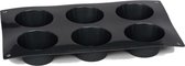 muffinvorm 29 x 17 cm siliconen zwart 6 vakken