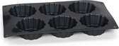 mini-taartvorm 29 x 17 cm siliconen zwart 6 vaks