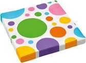 servetten Rainbow Dots 33 x 33 cm 20 stuks multicolor