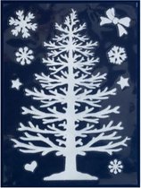 stickerset boom en sneeuwvlokken 29,5 x 40 cm wit 8-delig
