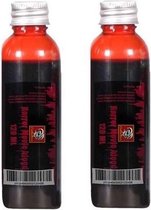 Set van 2x stuks fles vloeibaar horror nepbloed schmink 120 ml - Halloween verkleed accessoires/make-up