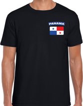 Panama t-shirt met vlag zwart op borst voor heren - Panama landen shirt - supporter kleding S