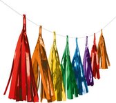 tasselslinger 3 meter folie regenboog