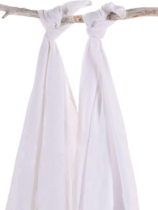 Briljant Baby Hydrofiel Multidoek XL - Swaddle Wit (2 stuks) - Hydrofiele doeken - 120x120 - Wit