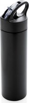sportfles 0,5 liter 22,5 cm RVS/polypropyleen zwart
