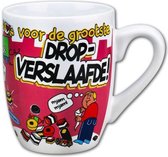 feestmok Drop Verslaafde 325 ml keramiek wit