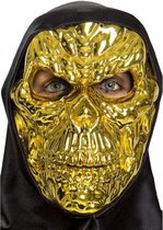 schedelmasker polyester goud/zwart one-size