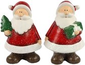 kerstfiguur Kerstman 9 x 12,5 cm keramiek rood