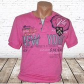 Heren t-shirt New York roze -Violento-M-t-shirts heren