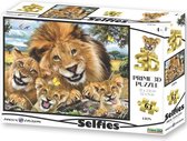 puzzel Selfie Leeuwen karton 63-delig