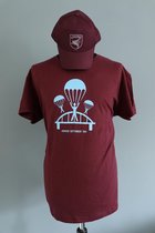 Airborne T-shirt maroon rood parachute brug arnhem
