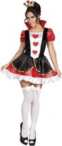 verkleedpak Queen of Hearts dames multicolor maat M